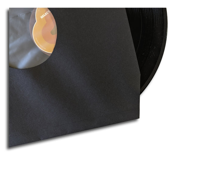 LP 33 RPM VINYL RECORD SLEEVES 12 INCH BLACK AND ANTISTATIC PAPER WITH CUT CORNERS (100 pcs.)