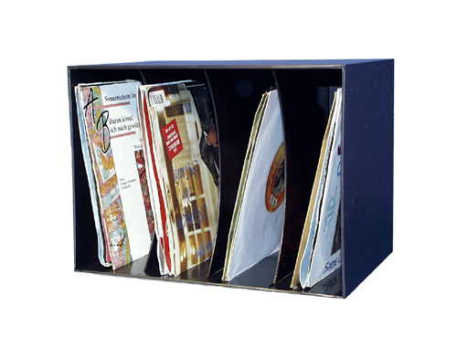 Contenitore Per Dischi In Vinile In Metallo Nero - Capacità 80-100+ LP - Design Brevettato Con Mini Supporti