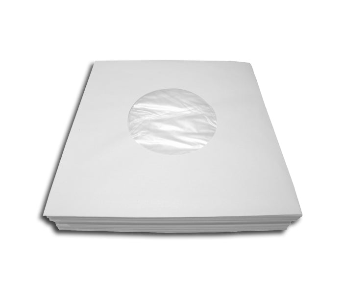 POCHETTES DE PAPIER BLANC ET ANTISTATIQUE POUR DISQUES 45 RPM VINYLE 7 POUCES (100 pcs.)