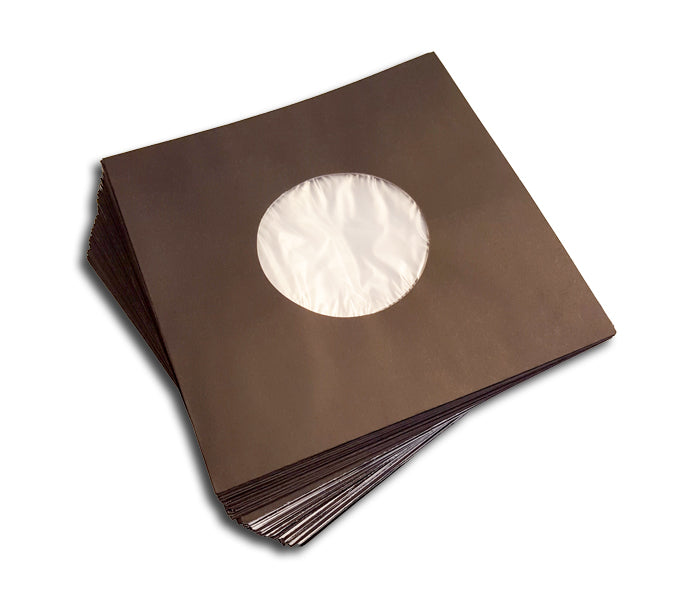POCHETTES DE PAPIER NOIR ET ANTISTATIQUE POUR DISQUES 45 RPM VINYLE 7 POUCES (100 pcs.)