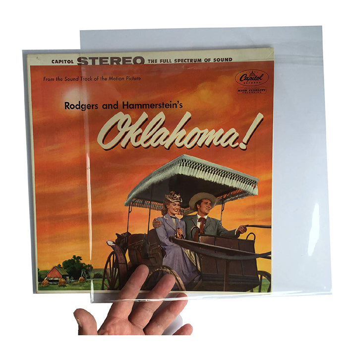 RECORD SLEEVES FOR VINYL LP 33 RPM 12 INCHES POLYPROPYLENE 70 MY WITH CLOSURE (100 pcs.)