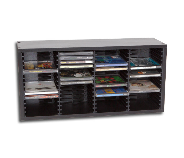 BOÎTE EN BOIS NOIR POUR 60 CD AVEC ETUI