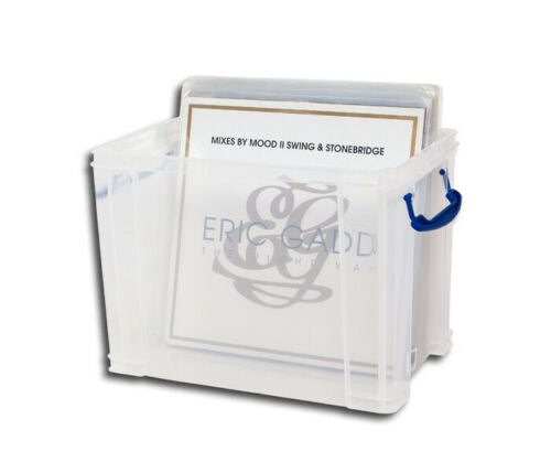 CONTENEDOR TRANSPARENTE PARA 50 DISCOS LP 33 RPM VINILO 12 PULGADAS