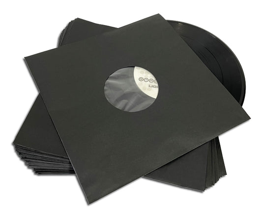 78 RPM VINYL RECORD SLEEVES 10 INCH BLACK AND ANTISTATIC PAPER (50 pcs.)