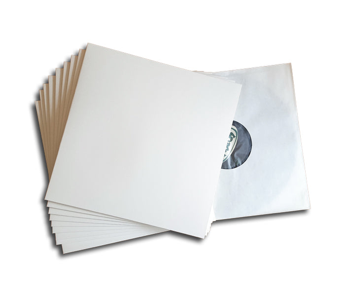 WHITE CARD SLEEVES FOR RECORDS LP 33 RPM VINYL 12 INCH  (10 pcs.)