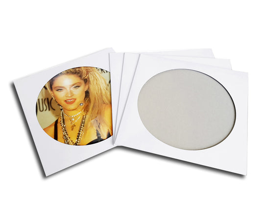 WHITE CARD SLEEVES FOR RECORD PICTURE DISCS 12 INCH (10 pcs.)