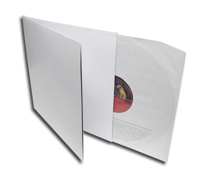 COUVERTURE OUVRABLES POUR 2 DISQUES LP 33 RPM VINYLE 12 POUCES CARTON BLANC (10 pcs.)