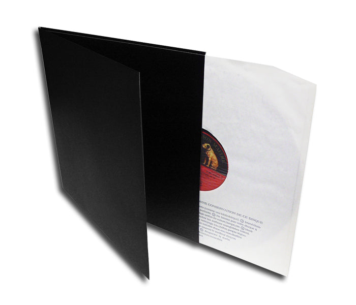 COUVERTURES OUVRABLES POUR DISQUES LP 33 RPM VINYLE 12 POUCES CARTON NOIR (10 pcs.)