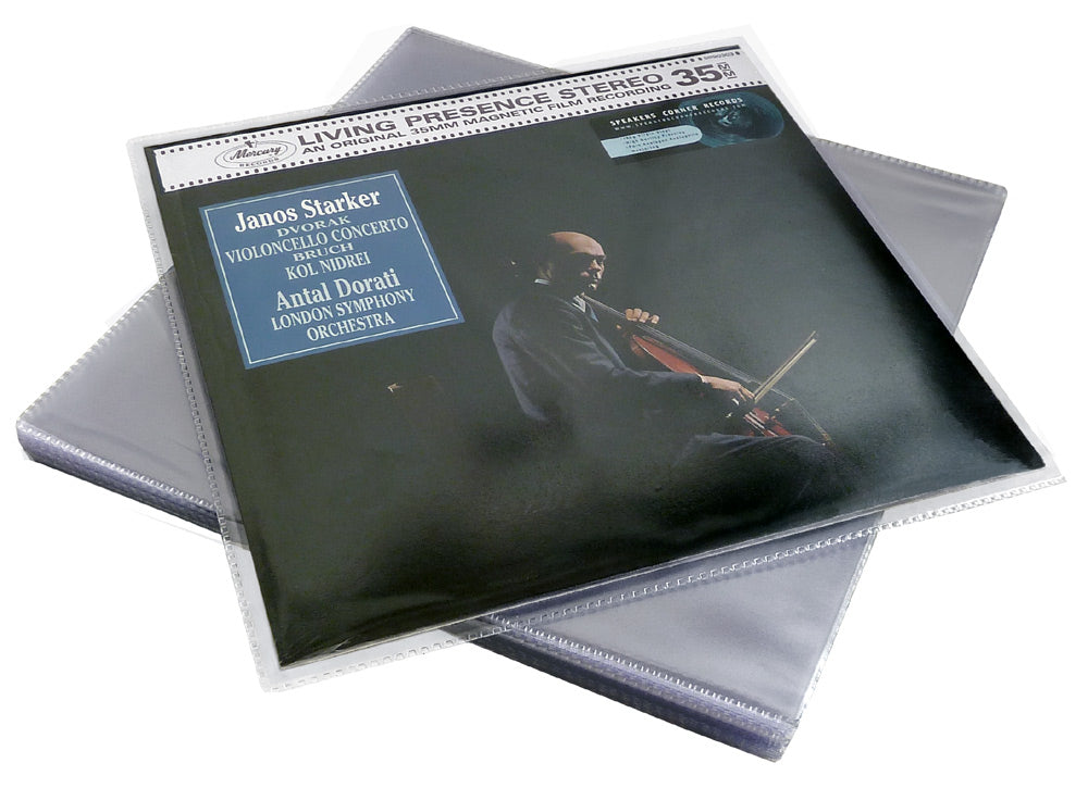 POCHETTES SEMI-RIGIDES POUR LP 33 RPM VINYLE 12 POUCES PVC 200 MY (50 pcs.)