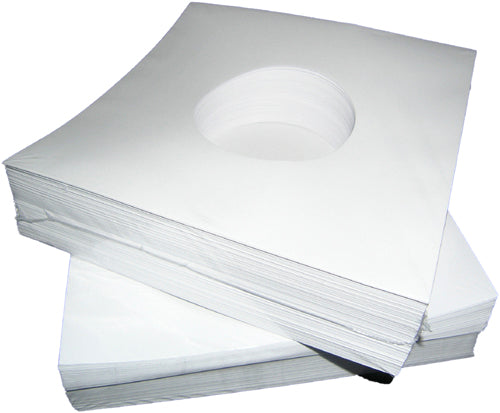 POCHETTES DE PAPIER DELUXE BLANC POUR DISQUES 45 RPM VINYLE 7 POUCES (100 pcs.)