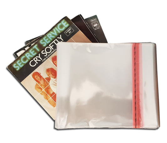 FUNDAS PARA DISCOS 45 RPM 7 "VINILO CON CIERRE ADHESIVO POLIPROPILENO DELUXE SLIM 40MY (100 uds.)