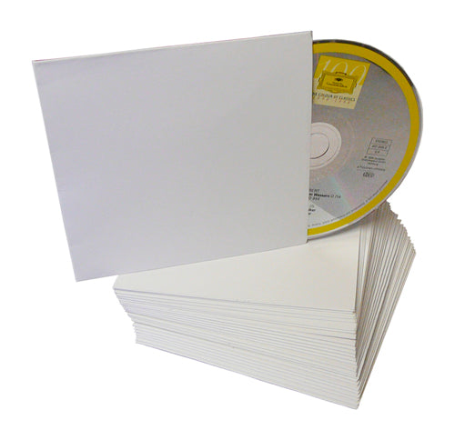 WHITE CARD SLEEVES FOR CD / DVD MEDIA (50 pcs.)