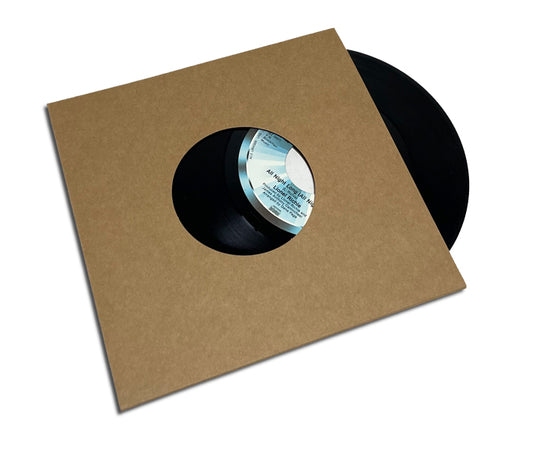 PORTADAS PARA DISCOS DE 45RPM VINILO 7" CARTÓN NATURAL CON AGUJERO PARA ETIQUETA (20 uds.)