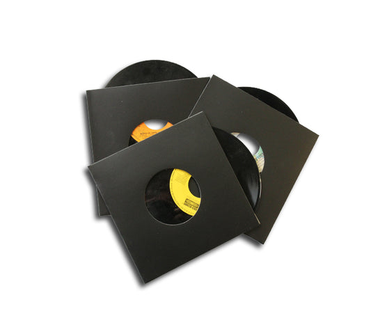 COUVERTURES POUR DISQUES 45 RPM VINYLE 7 POUCES EN CARTON NOIR AVEC TROU POUR ÉTIQUETTE (20 pcs.)