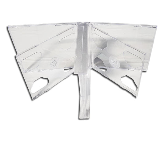 BOX JEWEL CASES - CAJA DE PLÁSTICO PARA 6 SOPORTES TRANSPARENTES CD/DVD (5 uds.)