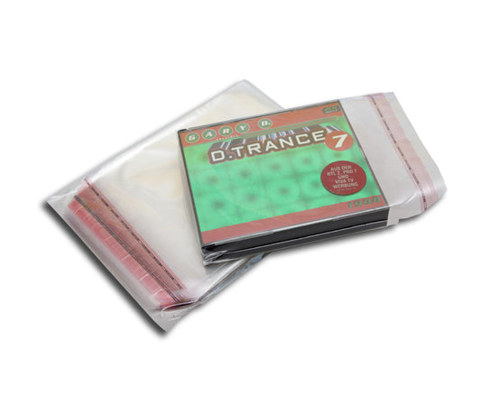 POCHETTES POUR CD BOX JEWEL CASE AVEC FERMETURE ADHÉSIVE POLYPROPYLENE DELUXE SLIM 40MY (50 pcs.)