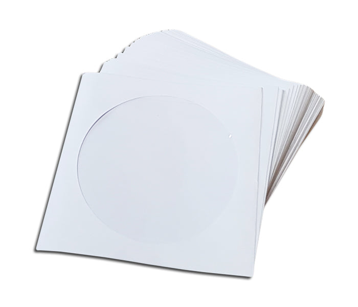 WHITE PAPER SLEEVES CD/DVD WITHOUT CLOSURE (100 pcs.)