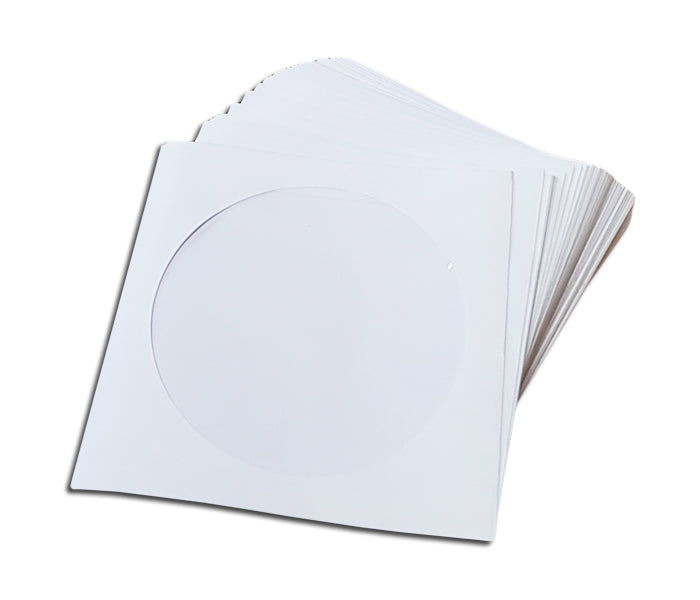 thumbnail interactive-video image 1 of Premium White 7" Record Sleeves | 90GSM Acid Free Paper With Centre Hole | 25 Pack? 1 of 2