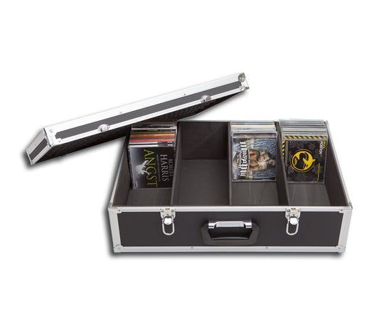 FLIGHT CASE MALETA ALUMINIO NEGRA PARA 144 CD CON ESTUCHE