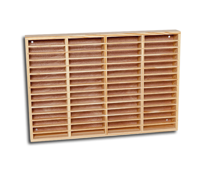 WALL CONTAINER FOR 60 MUSICASSETTES (NATURAL WOOD)