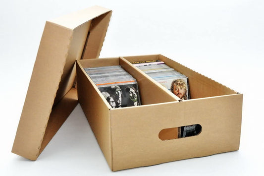 CARDBOARD BOX FOR 100 CDS WITH JEWEL CASE