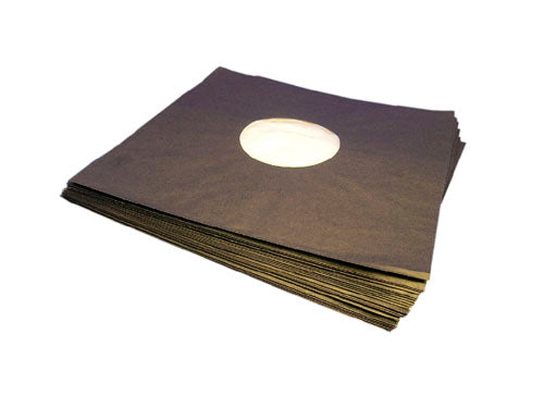 POCHETTES DE PAPIER NOIR ET ANTISTATIQUE POUR DISQUES LP 33 RPM VINYLE 12 POUCES (100 pcs.)