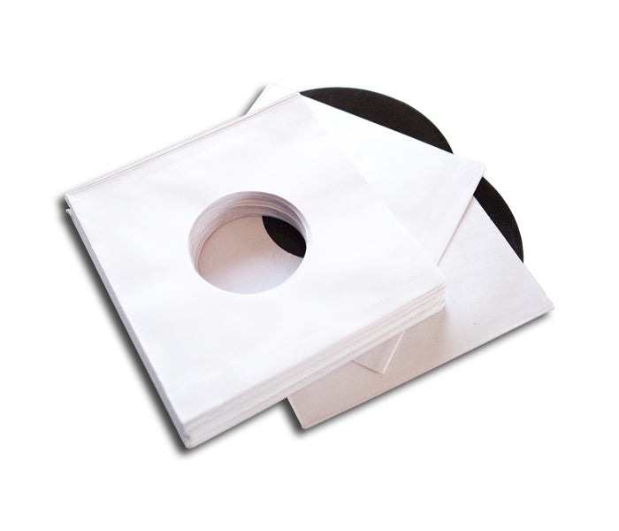 RECORD SLEEVES 45 RPM VINYL 7 INCHES OF WHITE PAPER (100 pcs.)
