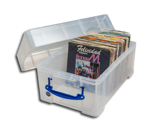 BOX TRANSPARENT POUR CONTENIR 100 DISQUES 45 RPM VINYLE 7 POUCES