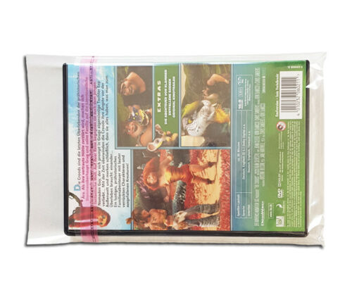 BUSTE PER CUSTODIE DVD CON CHIUSURA ADESIVA POLIPROPILENE DELUXE SLIM 40MY (100 pz.)
