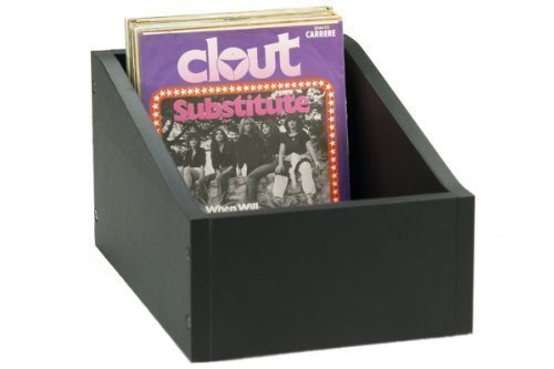 DJ-BOX, SCHWARZER HOLZBEHÄLTER FÜR 130 45 U/MIN-VINYLSCHALLPLATTEN, 7 ZOLL
